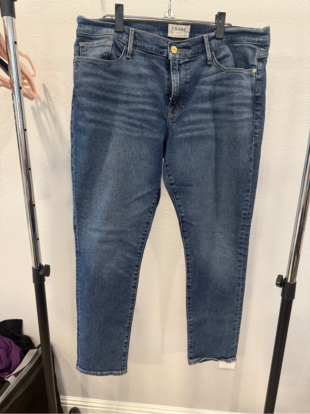 Frame Denim Women’s Dark Blue Slim Straight Jeans